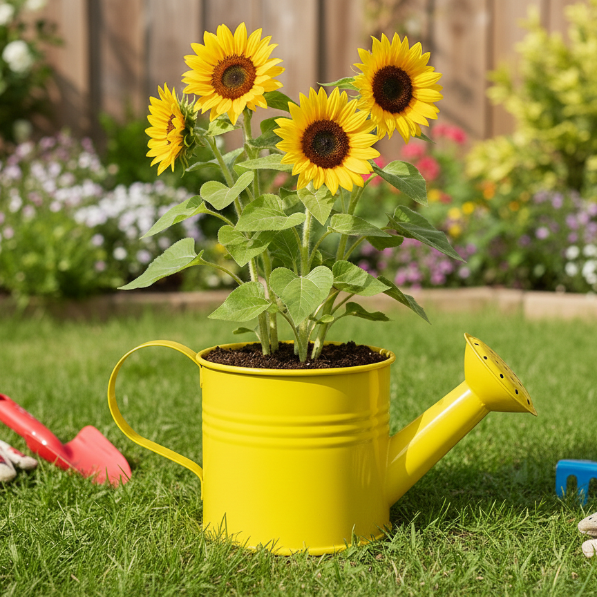 watering can plant pot Kids Watering Can Sunflower Grow Kit