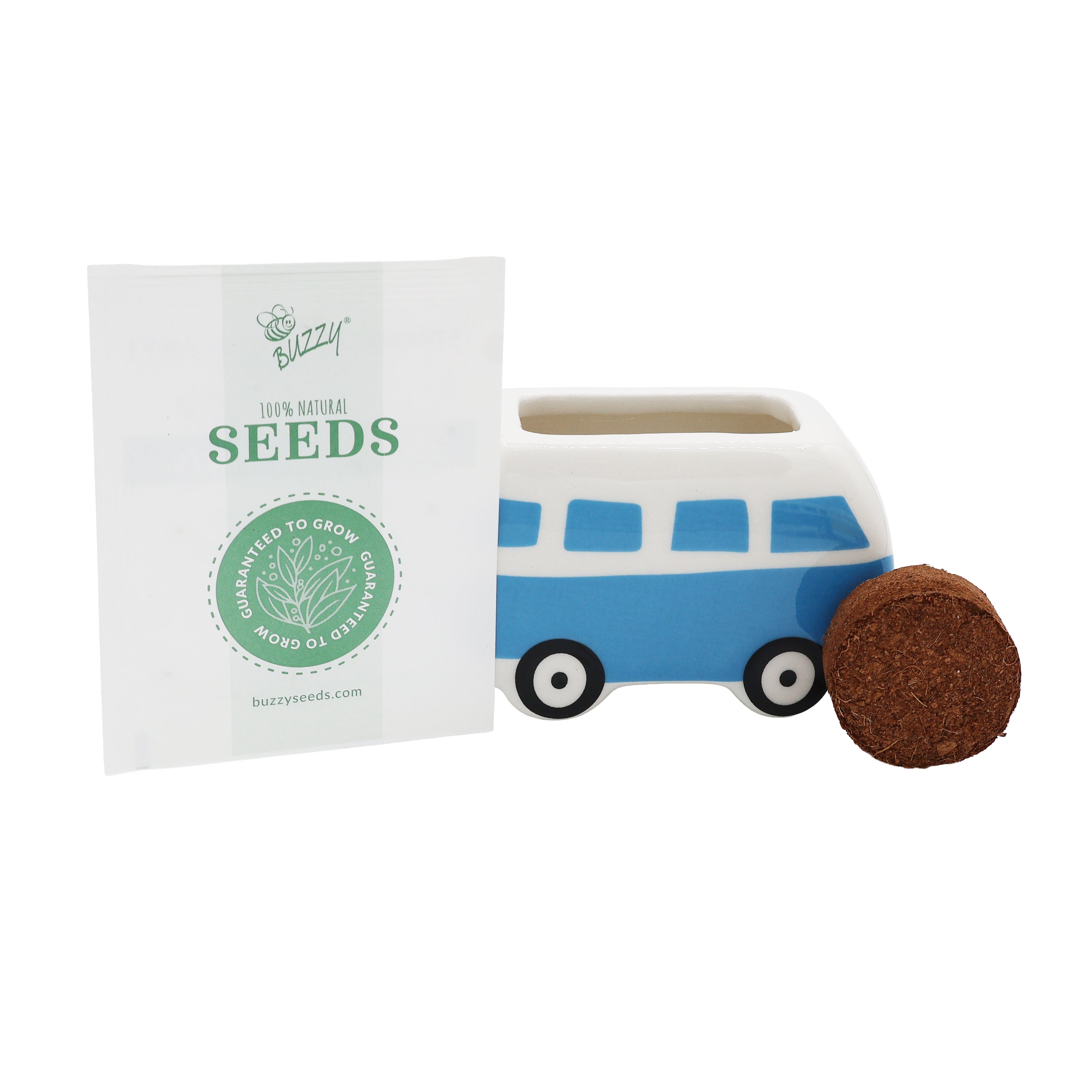 Ceramic Hippie Bus Flower Grow Kit Set – Buzzy Seeds