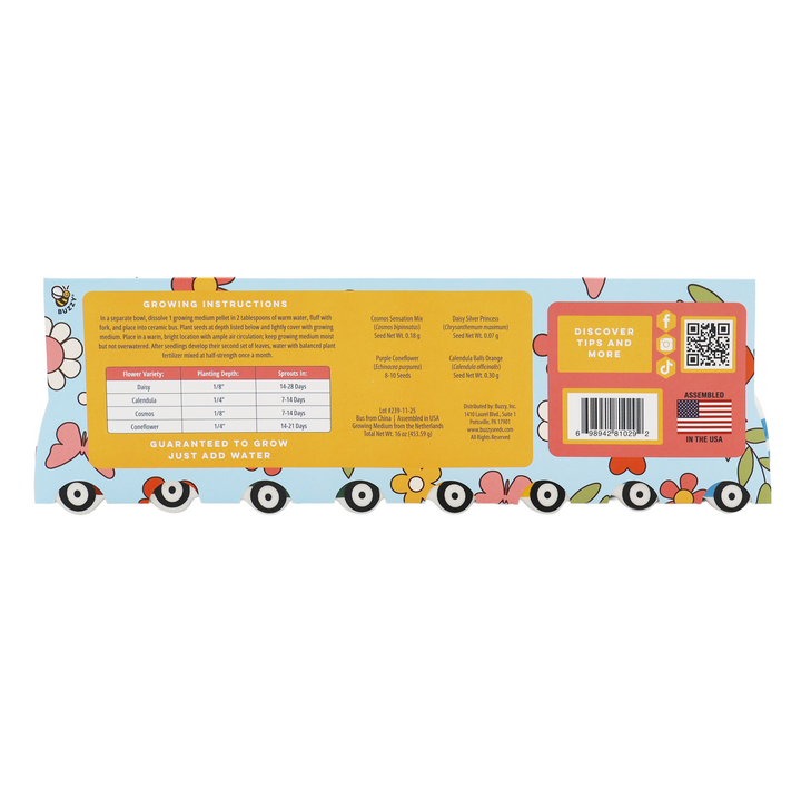 Hippie Bus Flower Grow Kit | Cosmos, Daisy, Coneflower, Calendula (Set of 4)