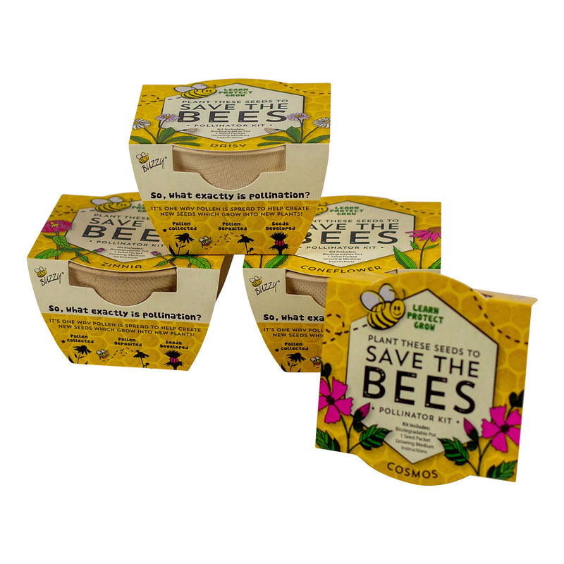 Assorted Save the Bees Wildflower Biodegradable Grow Kit 12pk